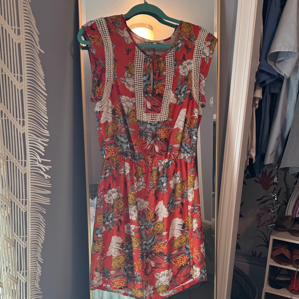 Floral Red Dress